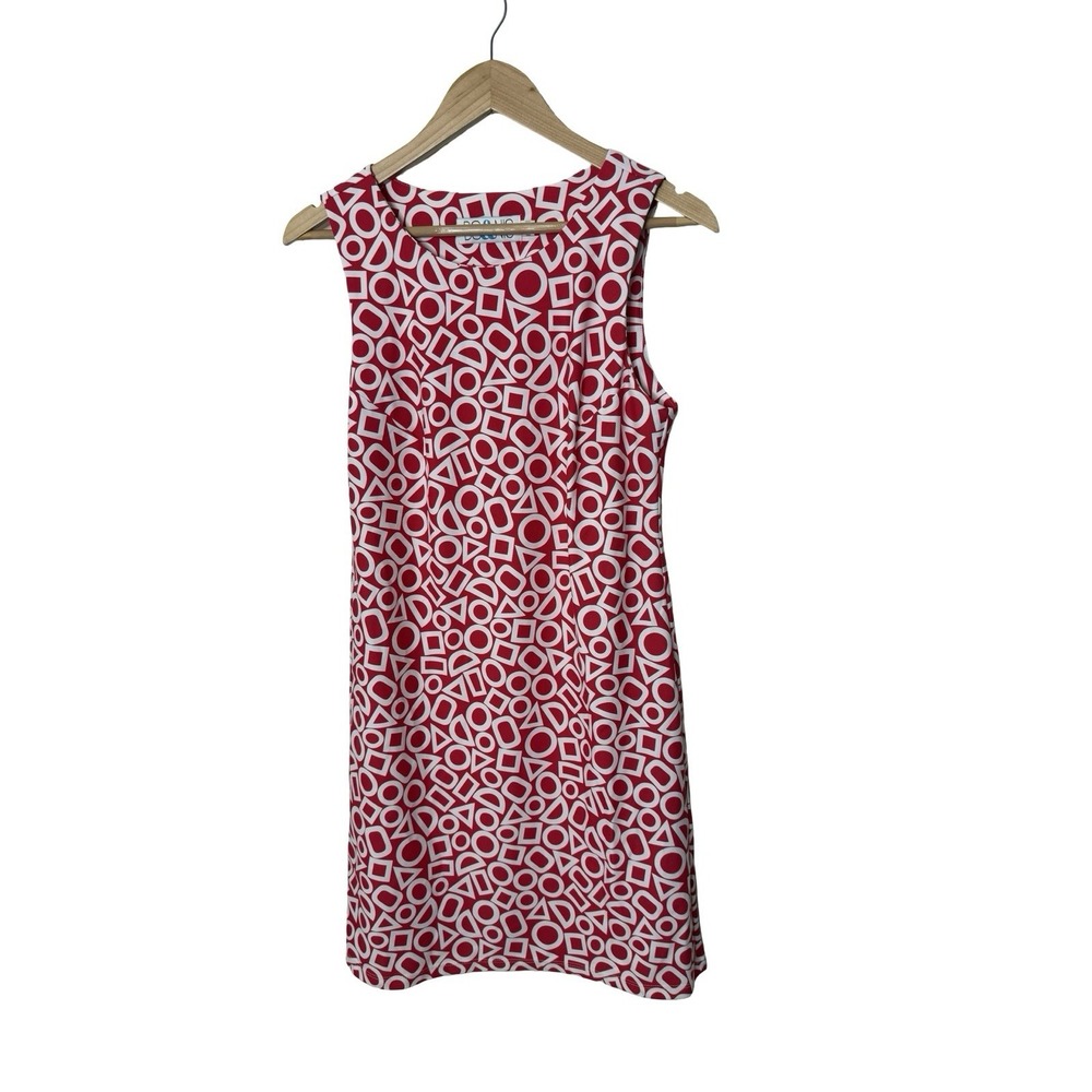 Bo&Nic Womans Tank Dress Red medium Geometric Sleeveless Round Neck Pullover